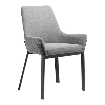 Set of Two Gray Upholstery Dining Arm Chairs HomeRoots