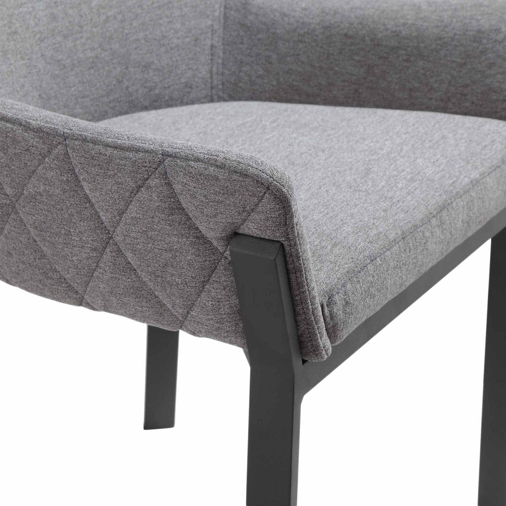 Set of Two Gray Upholstery Dining Arm Chairs HomeRoots