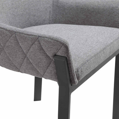 Set of Two Gray Upholstery Dining Arm Chairs HomeRoots