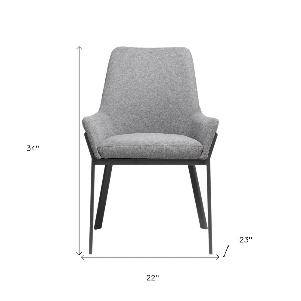 Set of Two Gray Upholstery Dining Arm Chairs HomeRoots
