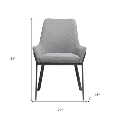 Set of Two Gray Upholstery Dining Arm Chairs HomeRoots