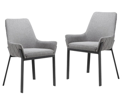 Set of Two Gray Upholstery Dining Arm Chairs HomeRoots