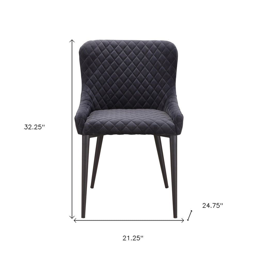 Gray Tufted Velvet Dining Side Chair HomeRoots