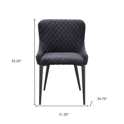 Gray Tufted Velvet Dining Side Chair HomeRoots