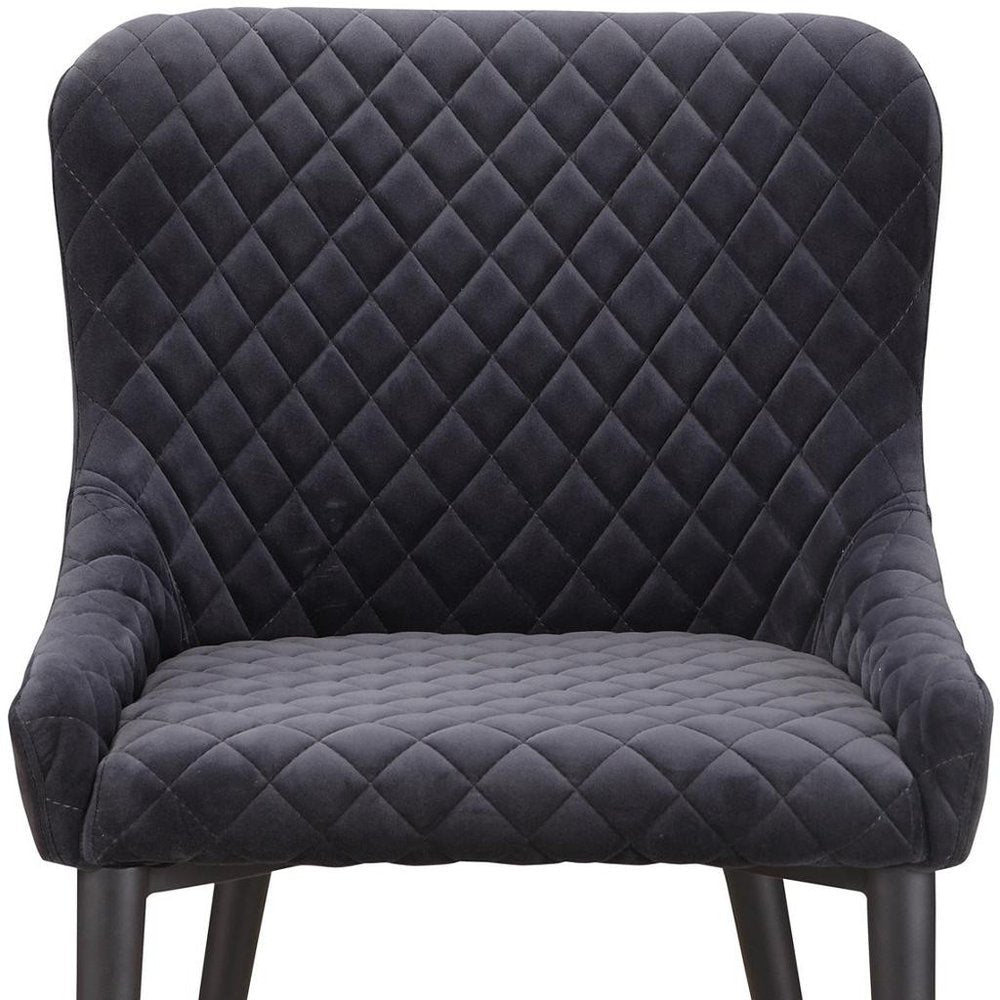 Gray Tufted Velvet Dining Side Chair HomeRoots