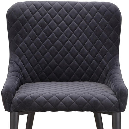 Gray Tufted Velvet Dining Side Chair HomeRoots