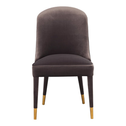Set of Two Gray Black And Gold And Gray Velvet Dining Side Chairs HomeRoots
