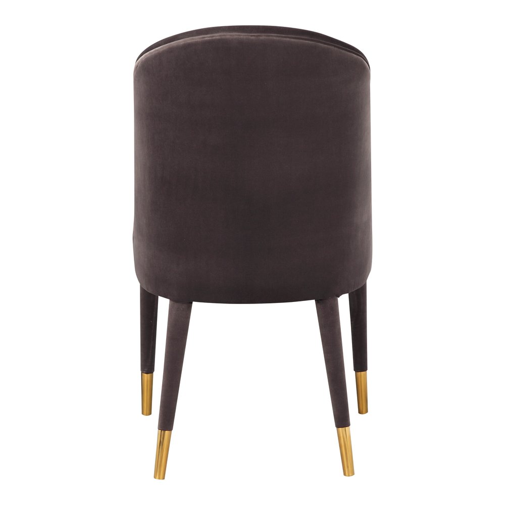 Set of Two Gray Black And Gold And Gray Velvet Dining Side Chairs HomeRoots