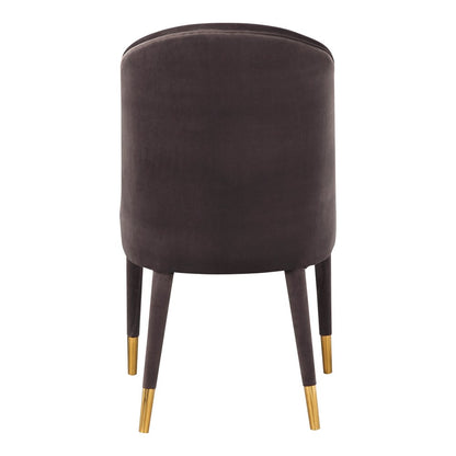 Set of Two Gray Black And Gold And Gray Velvet Dining Side Chairs HomeRoots