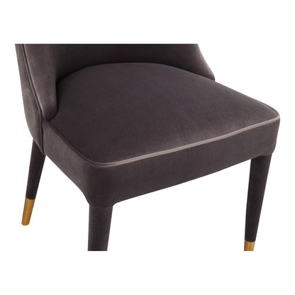 Set of Two Gray Black And Gold And Gray Velvet Dining Side Chairs HomeRoots