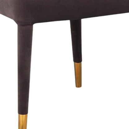 Set of Two Gray Black And Gold And Gray Velvet Dining Side Chairs HomeRoots