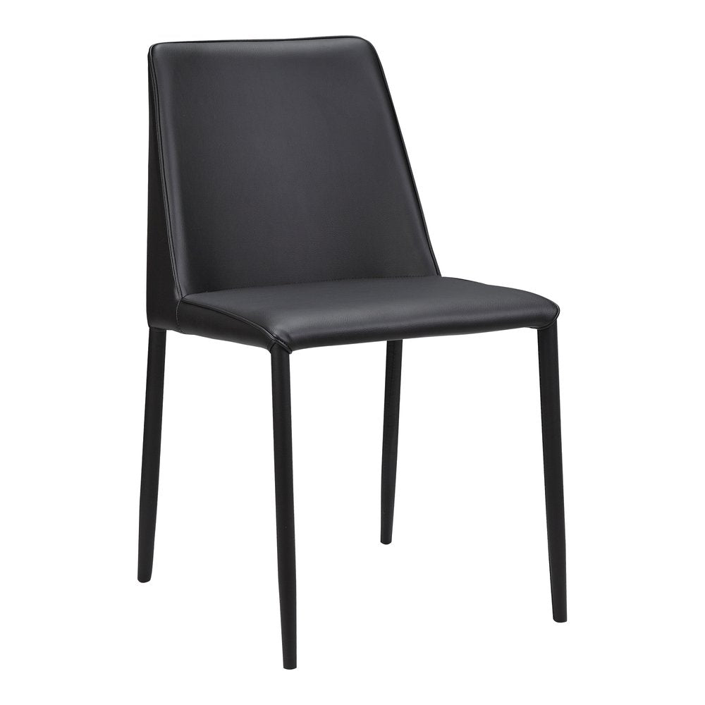 Set of Two Black Faux Leather Dining Side Chairs HomeRoots
