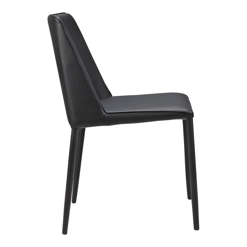 Set of Two Black Faux Leather Dining Side Chairs HomeRoots
