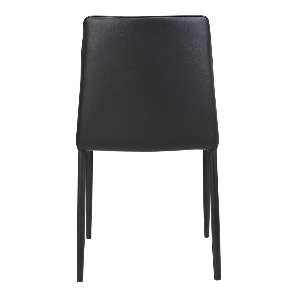 Set of Two Black Faux Leather Dining Side Chairs HomeRoots
