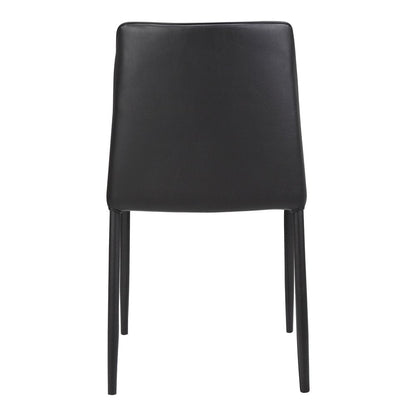 Set of Two Black Faux Leather Dining Side Chairs HomeRoots
