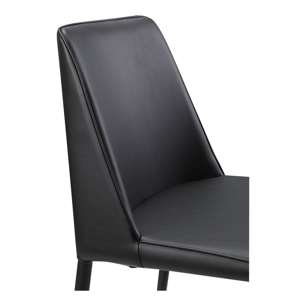 Set of Two Black Faux Leather Dining Side Chairs HomeRoots