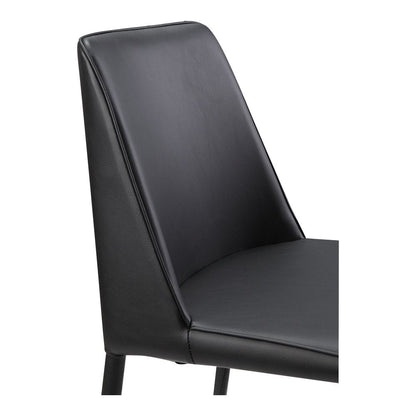 Set of Two Black Faux Leather Dining Side Chairs HomeRoots