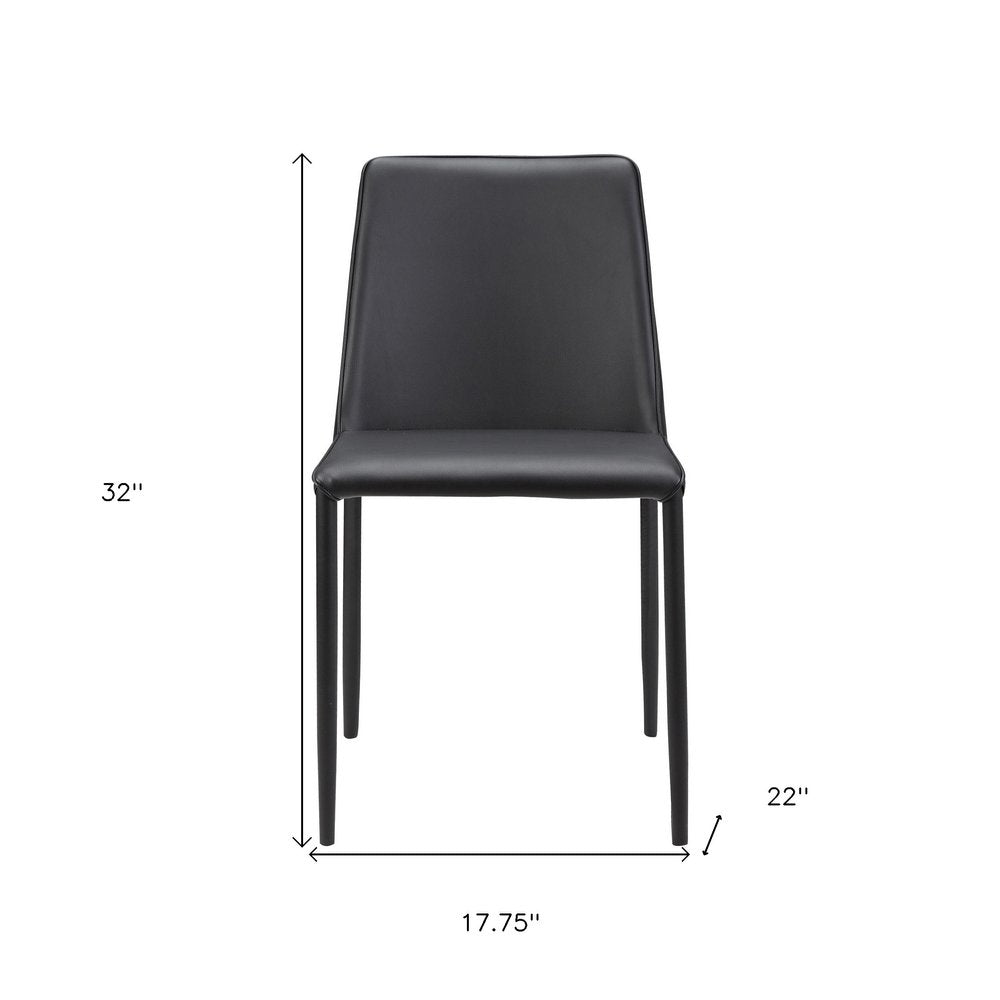 Set of Two Black Faux Leather Dining Side Chairs HomeRoots