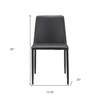 Set of Two Black Faux Leather Dining Side Chairs HomeRoots