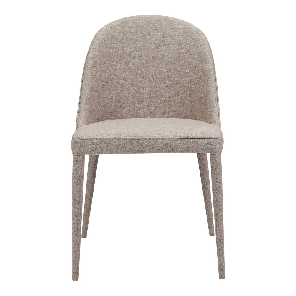 Set of Two Light Gray Fabric Dining Side Chairs HomeRoots