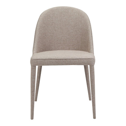 Set of Two Light Gray Fabric Dining Side Chairs HomeRoots