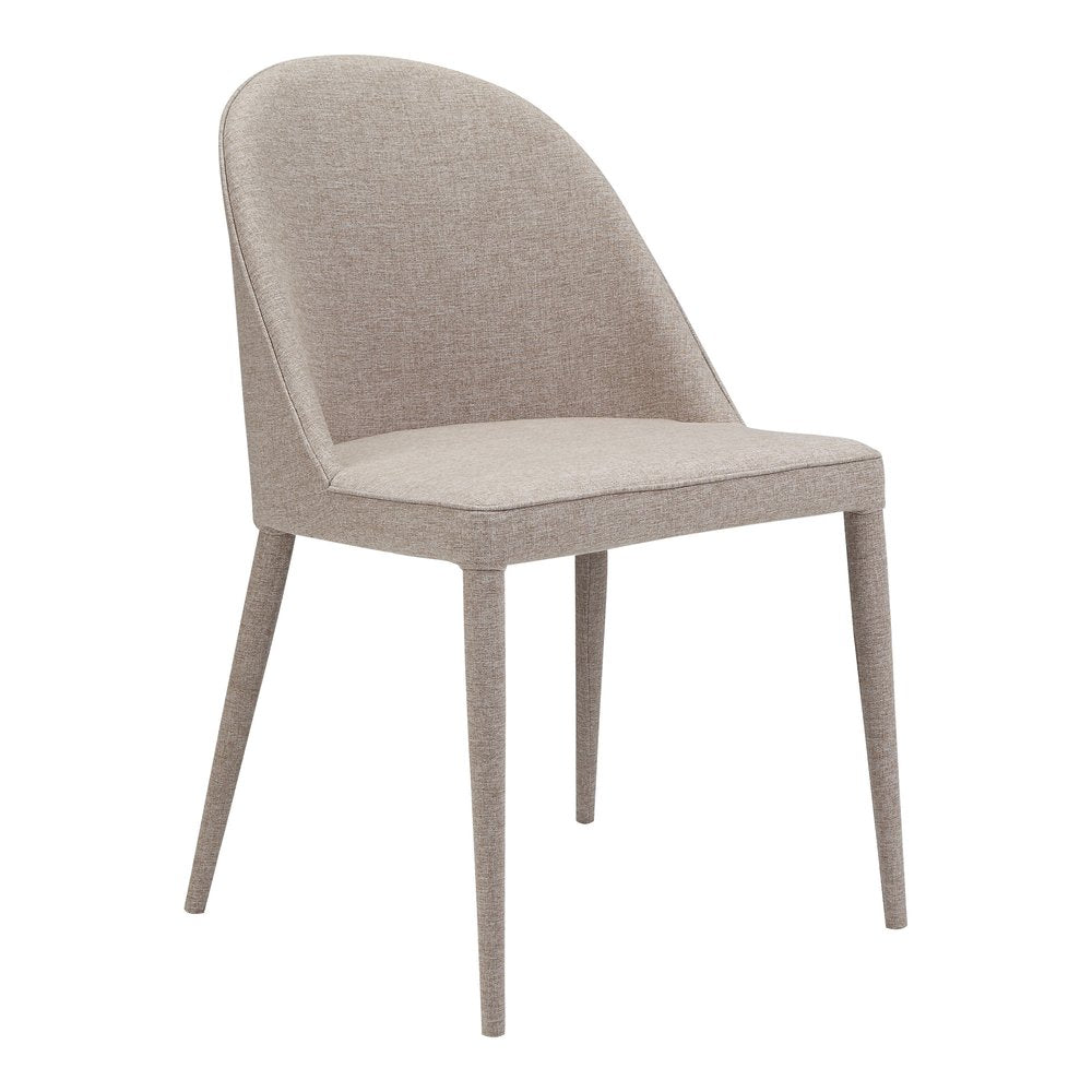 Set of Two Light Gray Fabric Dining Side Chairs HomeRoots