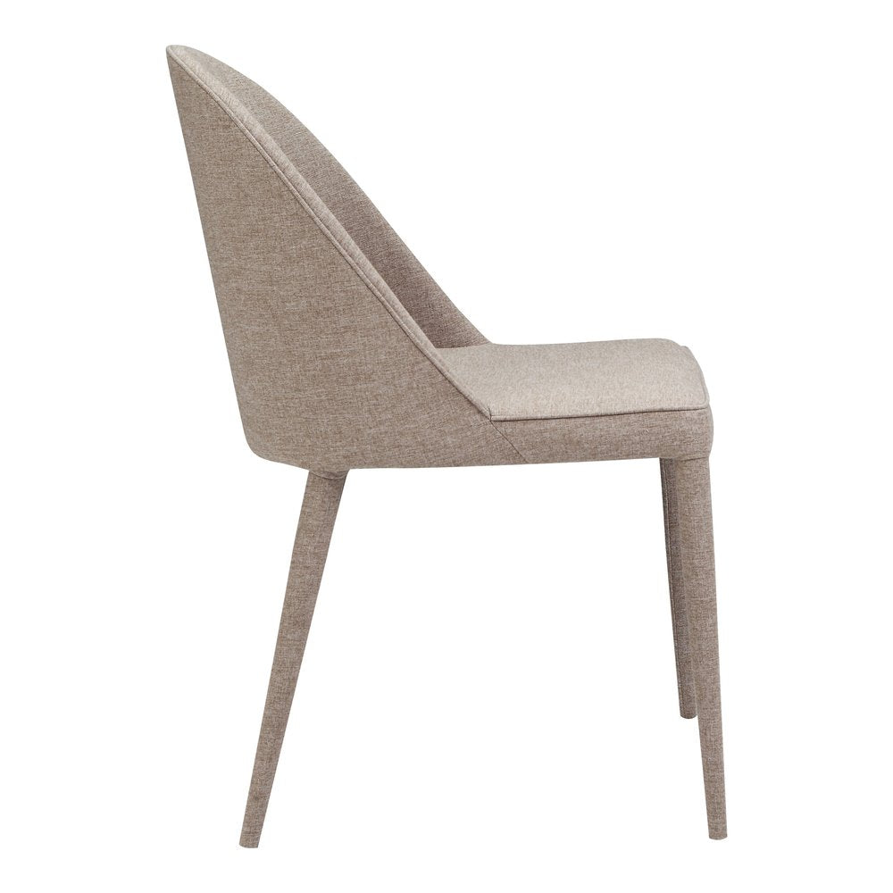 Set of Two Light Gray Fabric Dining Side Chairs HomeRoots