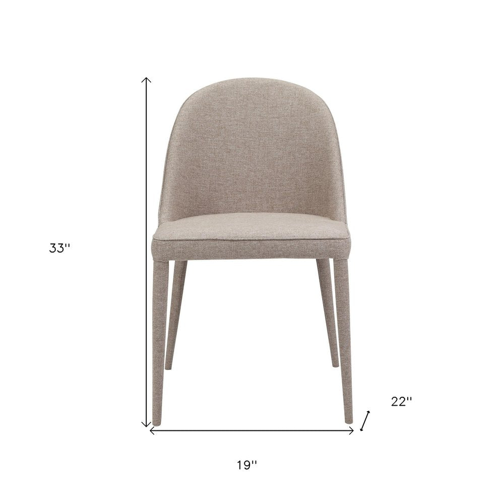 Set of Two Light Gray Fabric Dining Side Chairs HomeRoots