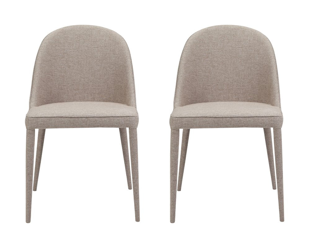 Set of Two Light Gray Fabric Dining Side Chairs HomeRoots