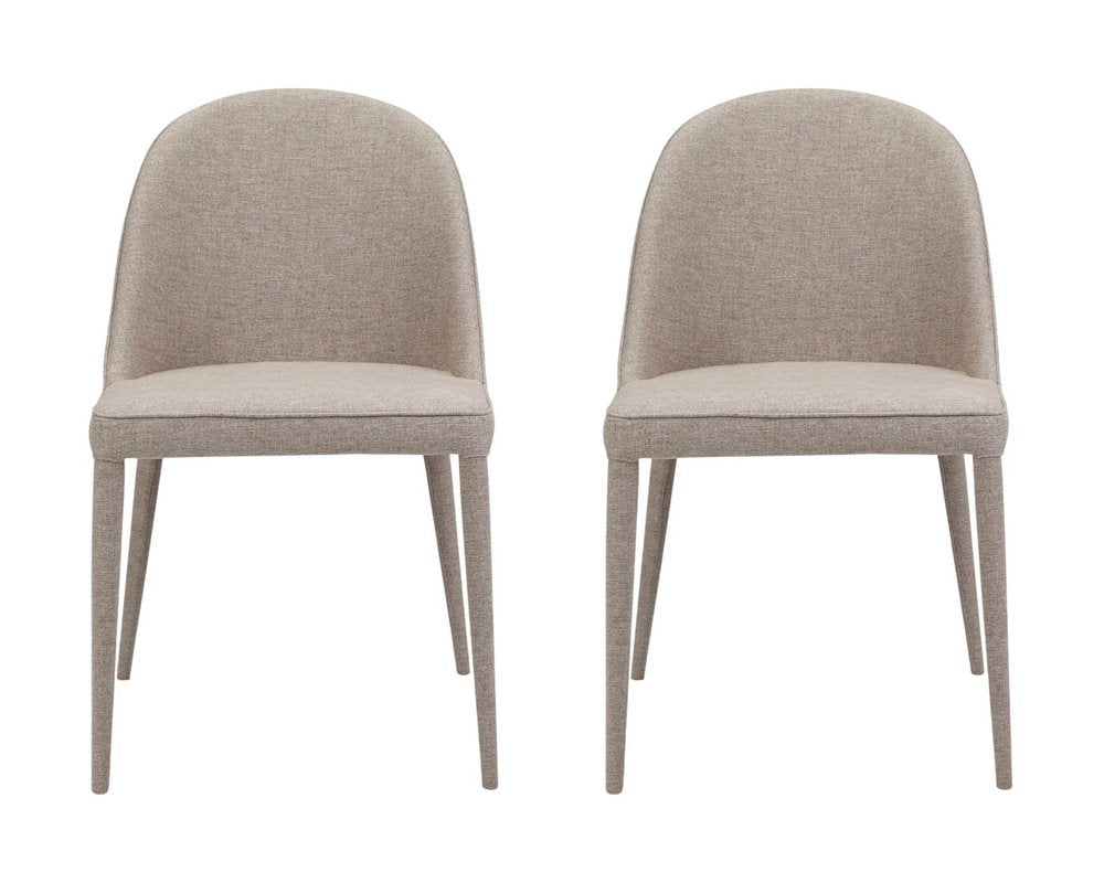 Set of Two Light Gray Fabric Dining Side Chairs HomeRoots