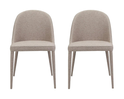 Set of Two Light Gray Fabric Dining Side Chairs HomeRoots