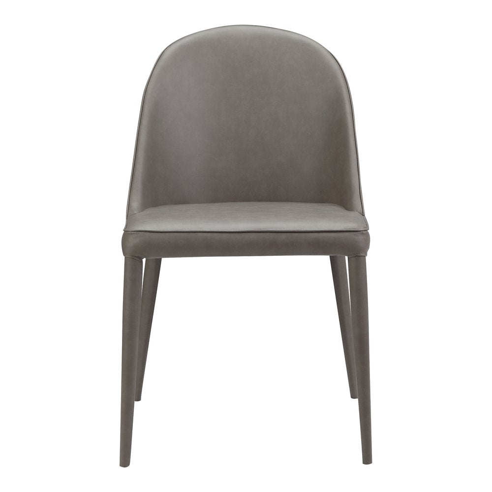 Set of Two Gray Faux Leather Dining Side Chairs HomeRoots