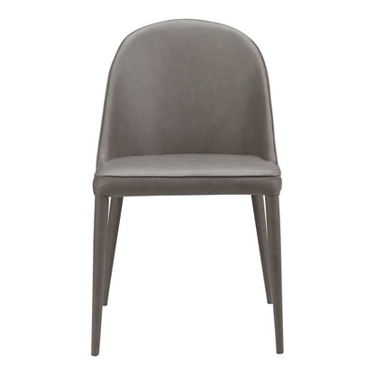 Set of Two Gray Faux Leather Dining Side Chairs HomeRoots