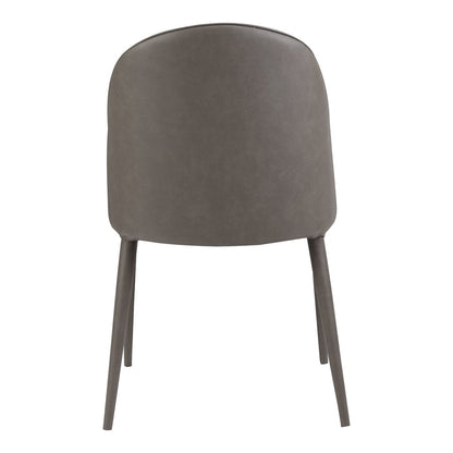 Set of Two Gray Faux Leather Dining Side Chairs HomeRoots