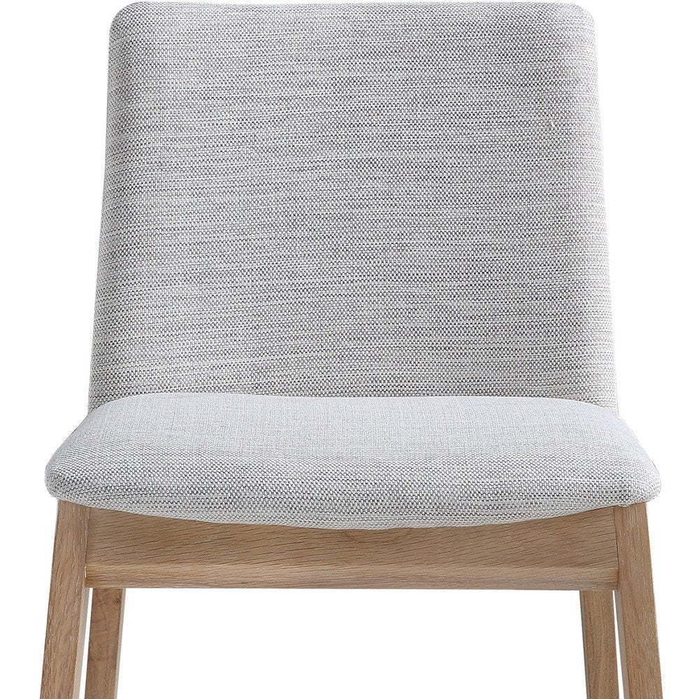 Set of Two Gray and Natural Fabric Dining Side Chairs HomeRoots