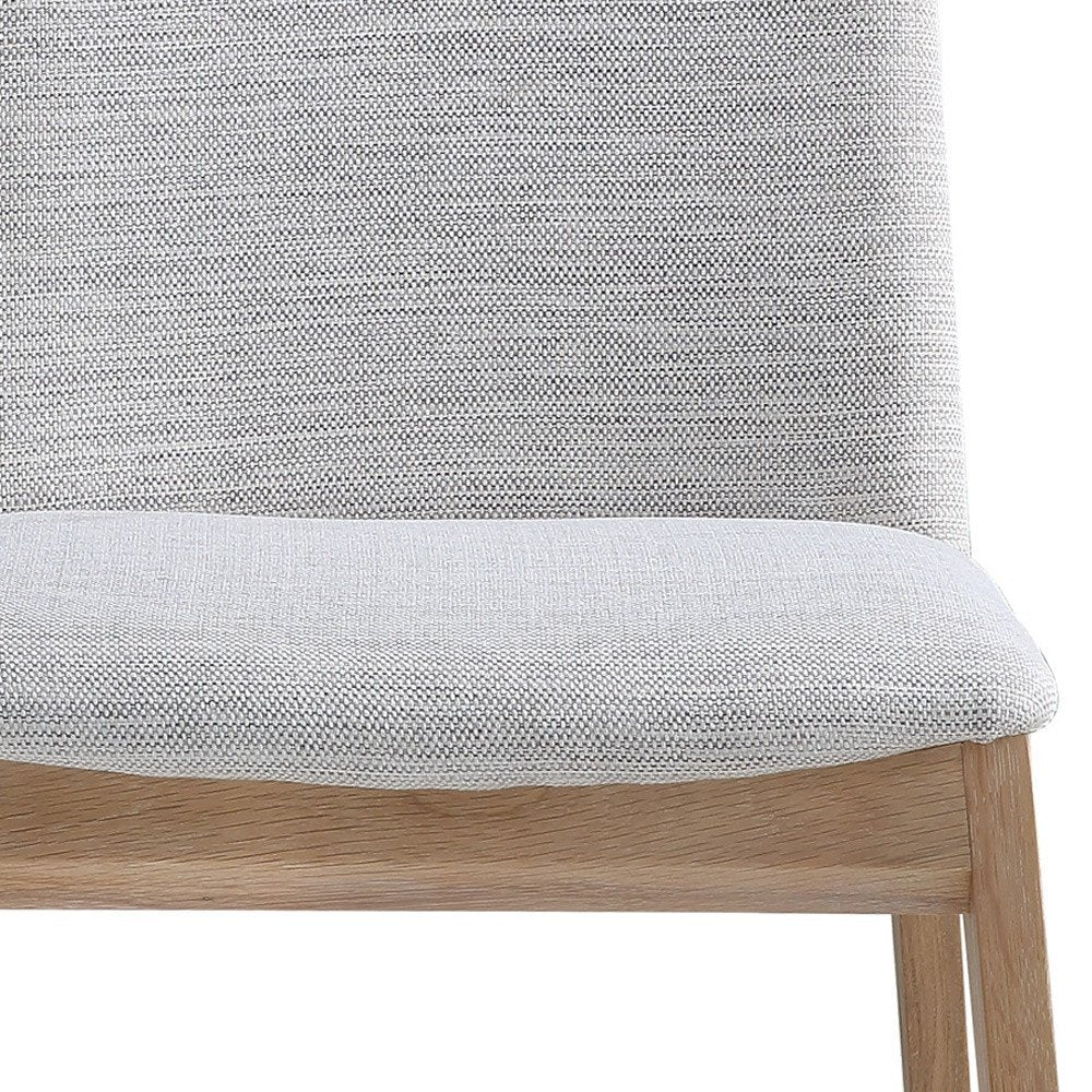 Set of Two Gray and Natural Fabric Dining Side Chairs HomeRoots