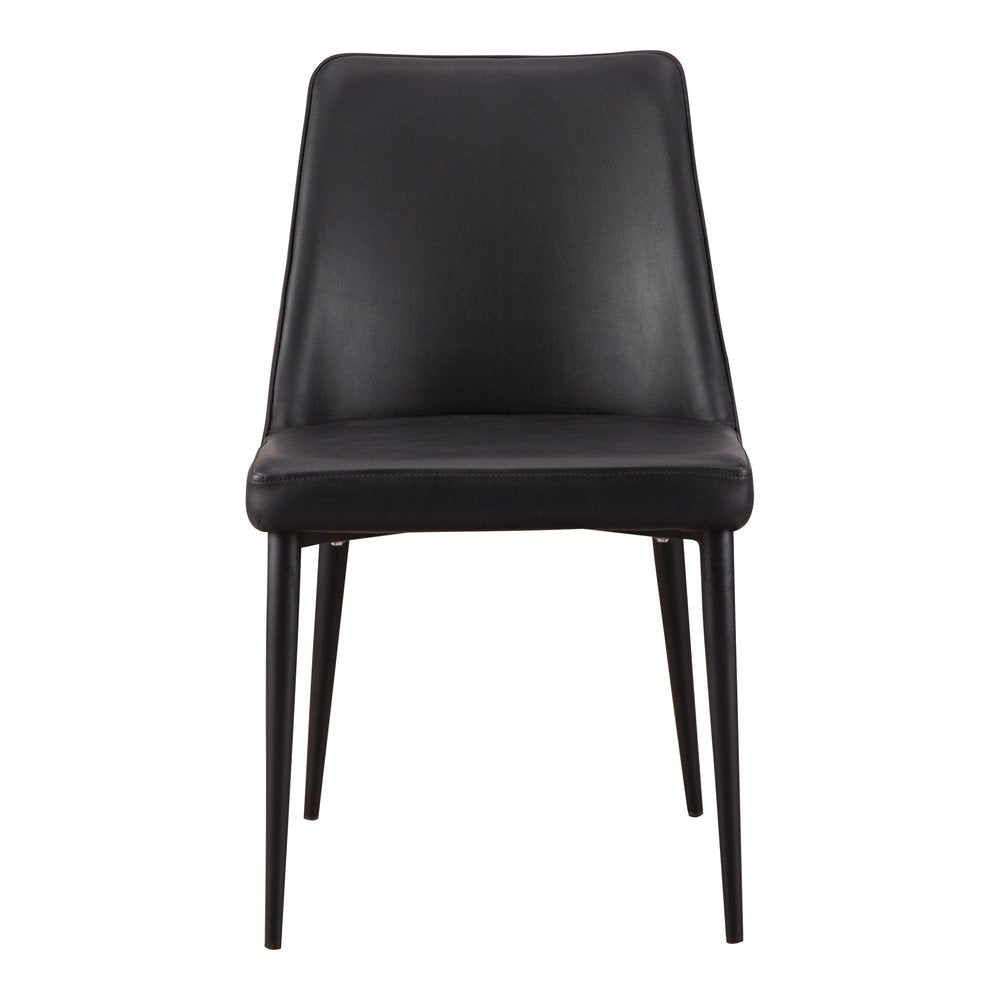 Set of Two Black Faux Leather Dining Side Chairs HomeRoots
