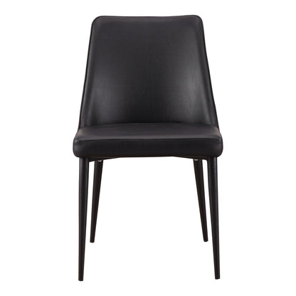 Set of Two Black Faux Leather Dining Side Chairs HomeRoots