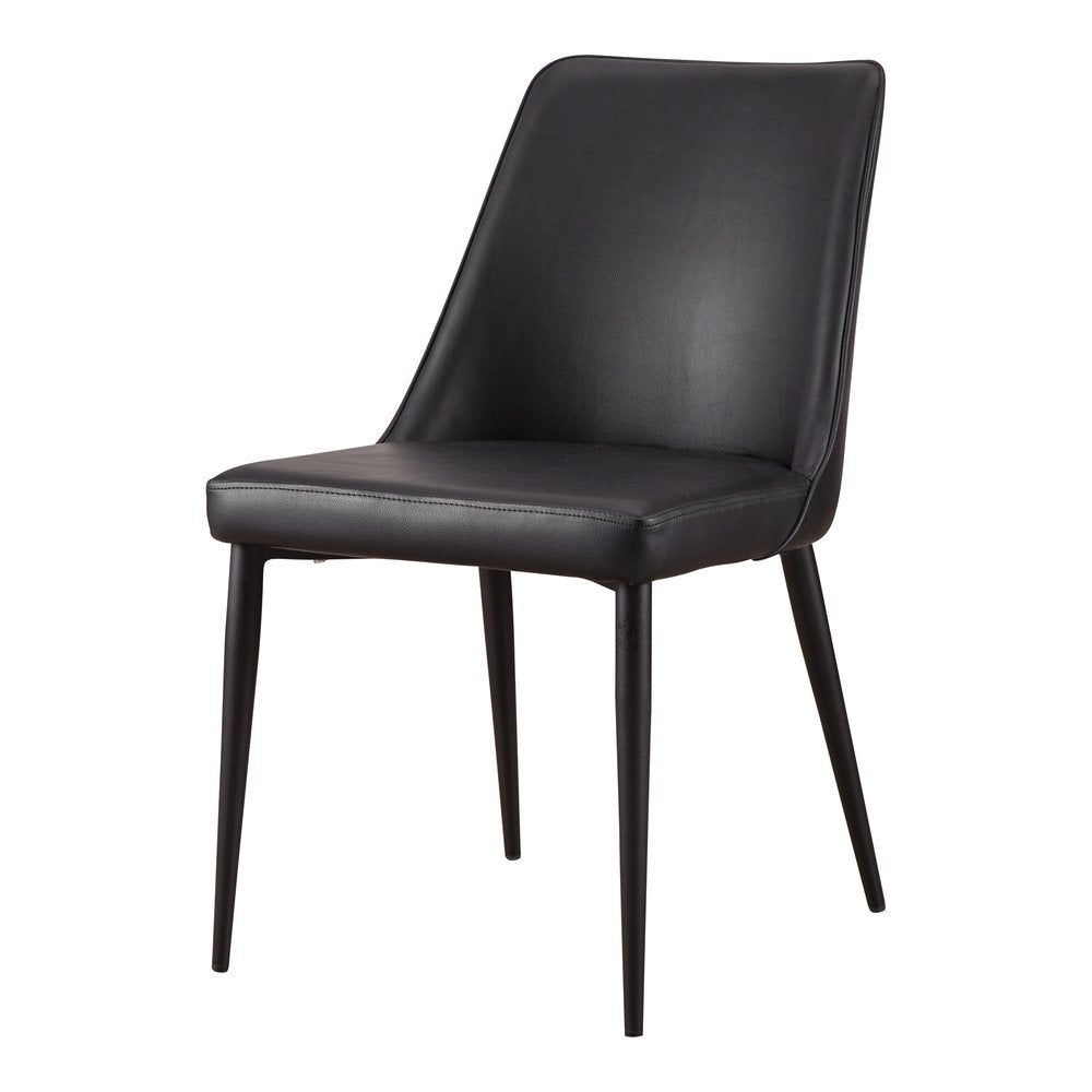 Set of Two Black Faux Leather Dining Side Chairs HomeRoots