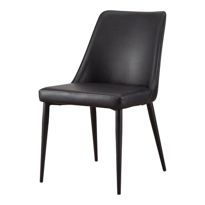 Set of Two Black Faux Leather Dining Side Chairs HomeRoots