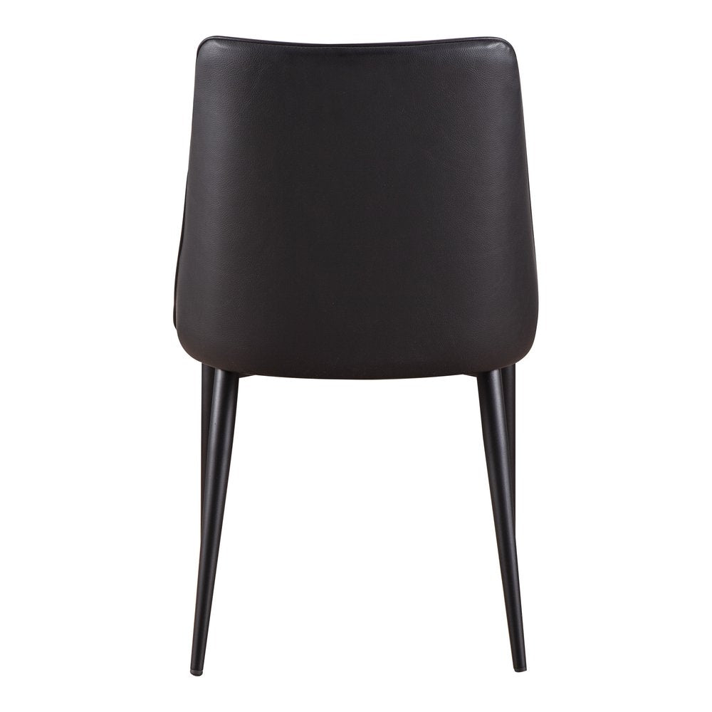 Set of Two Black Faux Leather Dining Side Chairs HomeRoots