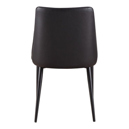 Set of Two Black Faux Leather Dining Side Chairs HomeRoots