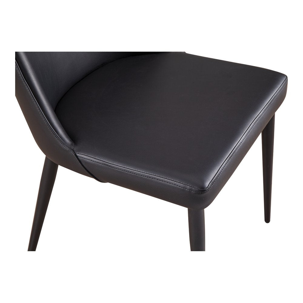 Set of Two Black Faux Leather Dining Side Chairs HomeRoots