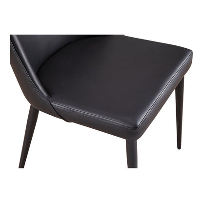 Set of Two Black Faux Leather Dining Side Chairs HomeRoots