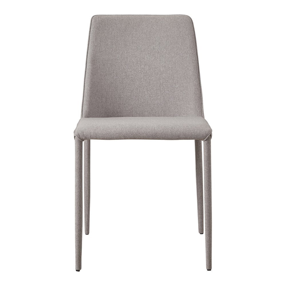 Set of Two Light Gray Fabric Dining Side Chairs HomeRoots