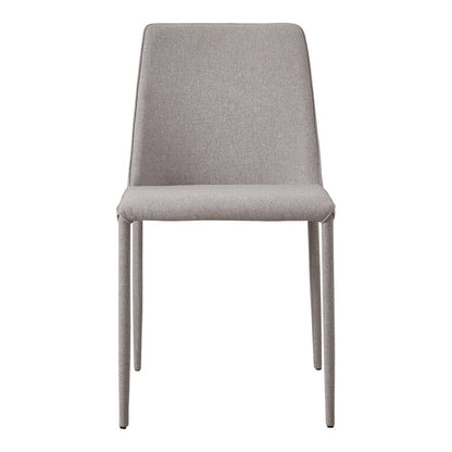 Set of Two Light Gray Fabric Dining Side Chairs HomeRoots