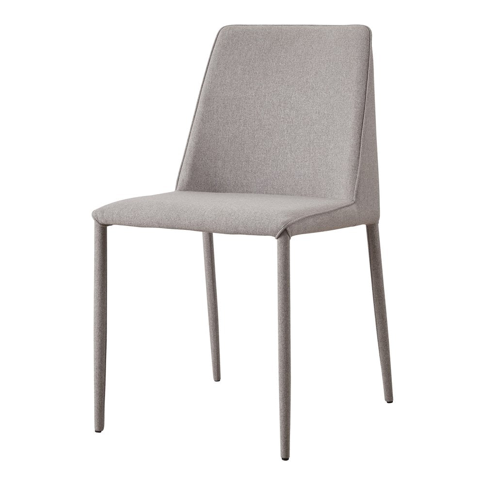 Set of Two Light Gray Fabric Dining Side Chairs HomeRoots