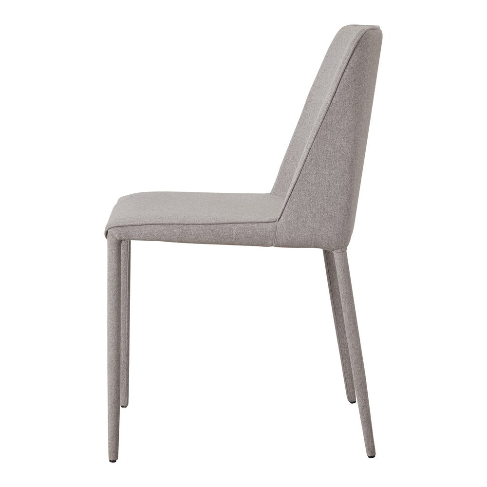 Set of Two Light Gray Fabric Dining Side Chairs HomeRoots