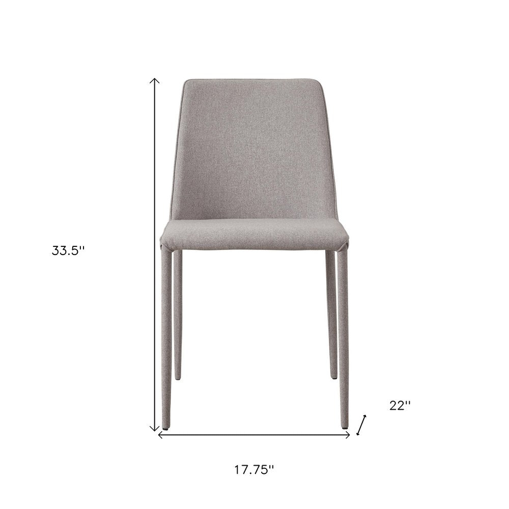 Set of Two Light Gray Fabric Dining Side Chairs HomeRoots