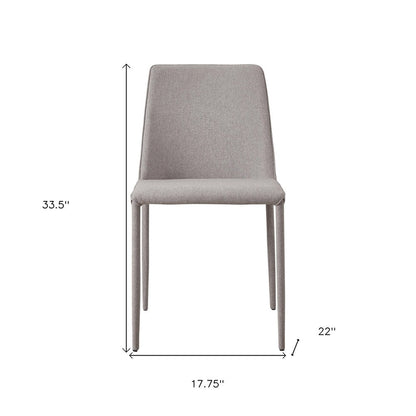 Set of Two Light Gray Fabric Dining Side Chairs HomeRoots